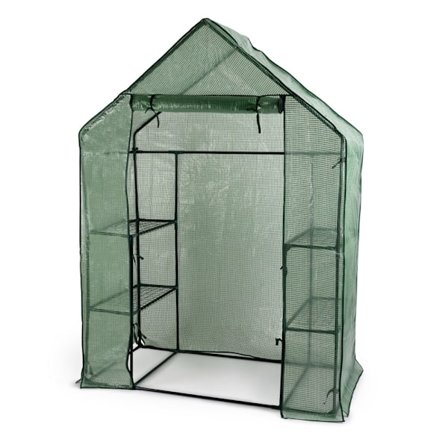 Minidrivhus med hylder og lynlås - 143 x 73 x 195 cm