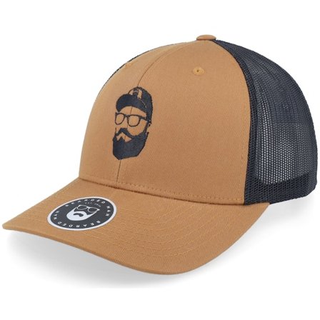 Bearded Man - Braun trucker Cap - Cap Man Retro 2 Tone Caramel/Black Trucker @ Hatstore