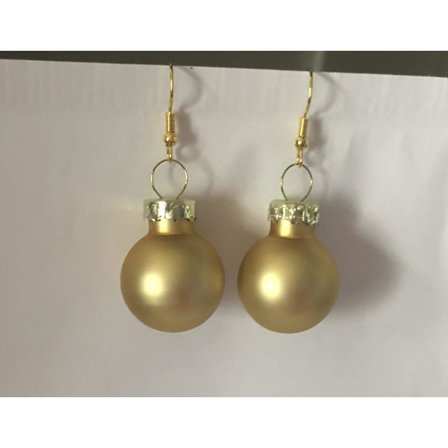 Guld Örhängen till Jul / Christmas - Guld Matta Julkulor