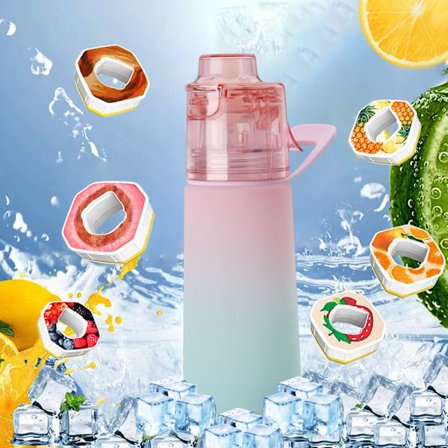 750 ml duftvannflaske med 6 smakskapsler, lekkasjesikker med sugerør, egnet for utendørs sport, barnegavene