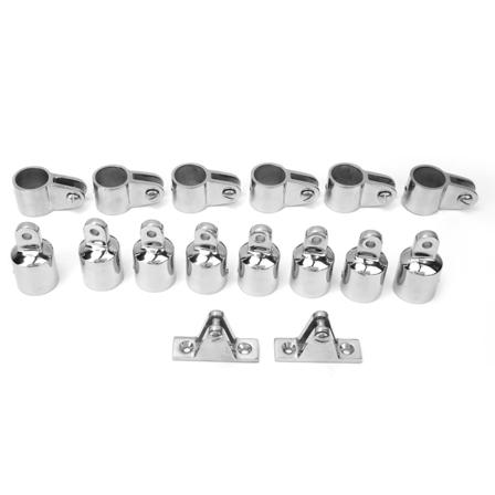 16 stk 3-buet Bimini Top tilbehør Hængsel Mount Jaw Slide Bimini Top Eye End Kit 25mm/1in