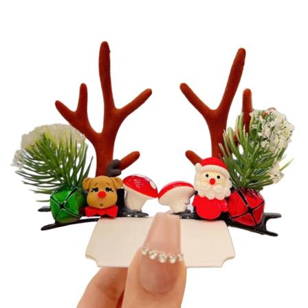 Julehårnål - Søde rensdyrgevir Ørehår tilbehør