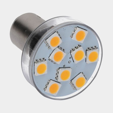 Lampada LED NauticLED, 10 - 35 V, 0.6 W / 1.4 W, Ø32 x 38 mm, BA15S, con luce bianca calda e rossa, confezione da 1