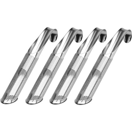 Tesil, sæt med 4 teinfusere i rustfrit stål med fintmasket net