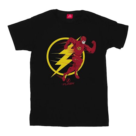 DC Comics Boys The Flash Running Emblem T-Shirt 7-8 år Svart