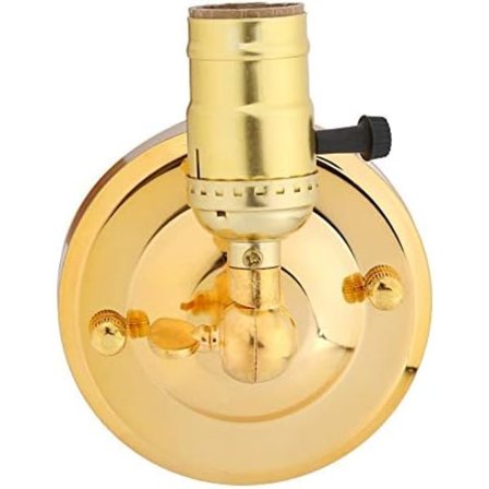 E27 Vintage Vegglampeholder Sokkel med Bryter Dekorasjon for Hjem Cafe 220V (Gull)