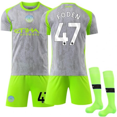 2025-2026 Manchester Cityn vieraspelipaita lapsille, jalkapallopaita sukilla No.47 Foden No.47 Foden 28