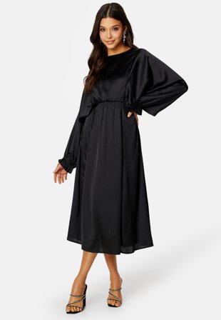 Bubbleroom Occasion - Khrista Satin Dress - Black - Kläder