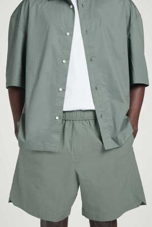 COS Men's Shorts Elasticizzati In Cotone Pima in Verde