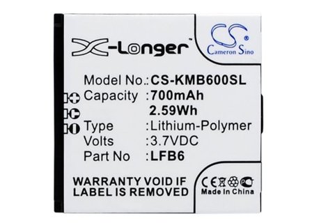 Batteri til smarttelefon, mobil til KAZAM Life B6