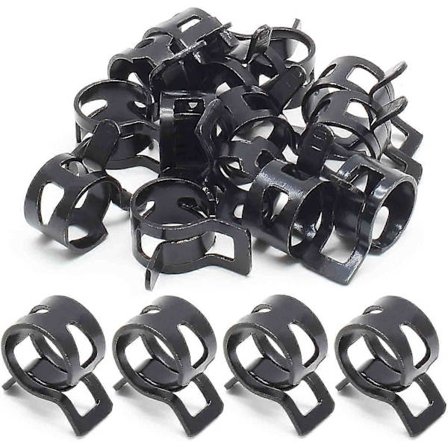 50 st 1/2" 12 mm fjäderband typ klämmor, bränsleslangklämmor fästen svart