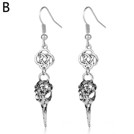 1 Par Legering Gotisk Ihålig Döskalle Kråka Drop Dangle Retro Ör