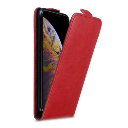 Cadorabo Fodral till Apple iPhone XS MAX - i rött - Flip Style Skyddsfodral med magnetlås