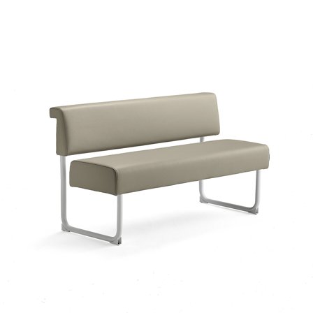 Sofa START, 1400 mm, Kunstleder taupe/weiß