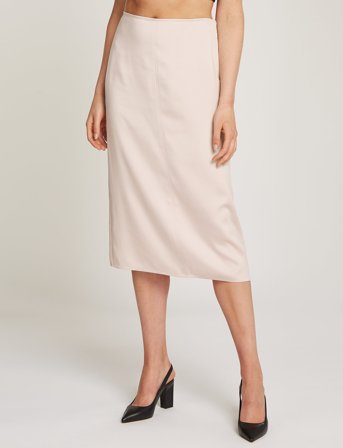 Calvin Klein Structured Satin Skirt - Cream - 38