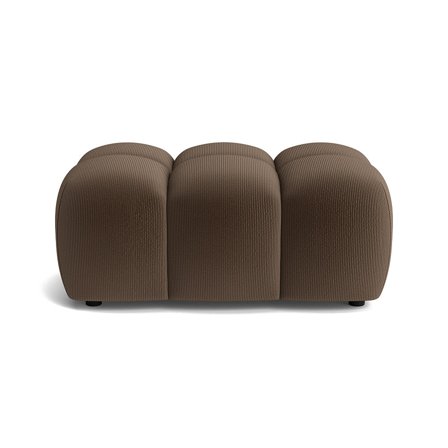 Puffy Pouf, 64x95x40cm, Lisboa Braun, elegantes Rippenmuster, moderner Stil, bequemer Hocker mit Nozag-Federung und weichem PU-Schaum Polster.
