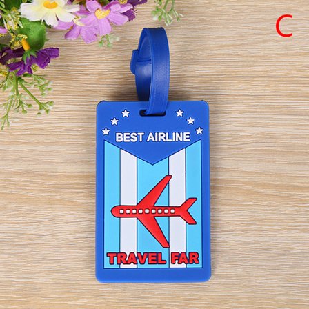 PVC Bagagelapp Mjuk silikon Cartoon Boarding Tag Creative Bag
