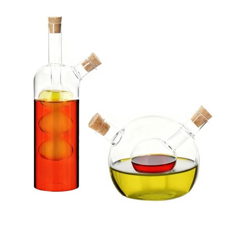 Eddike- og oliedispensersæt, 2-i-1 borosilikatglas