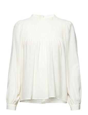 Mschdanette Melody Top Pitkähihainen Pusero Paita Valkoinen MOSS COPENHAGEN