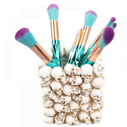 Kallopenkki-kynä- ja lyijykynäteline Resin Skeleton meikkisiveltimen pidike pukeutumispöydälle toimistopöydän säilytyslaatikko