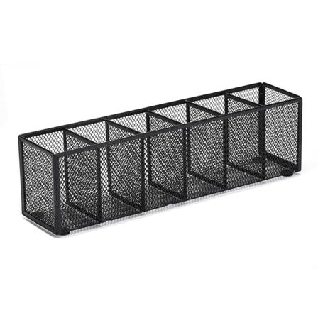 Blyantstativ, Svart Mesh Pen Organizer Oppbevaringskurv, Kubebord, Sminkebørsteholdere, Kontorer, 34*9.5*8cm