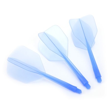 3 stk. 2BA Integrert Gjennomsiktig Dart Skaft og Flights Standard Form Anti BreakBlue