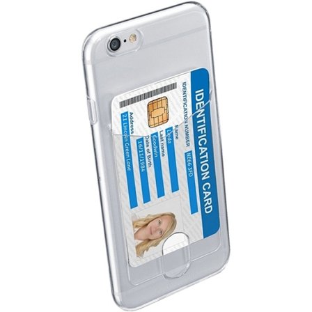 Cellularline Flex Pocket, Transparant skal med kortficka till iPhone 6/6S