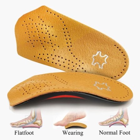 EiD Læder Ortopædiske Indlægssåler Ortopædisk Sål Flade Fødder Hæl Smerter Svangstøtte Mænd Kvinder Sko Indlægssåler Indlæg EU 39/40