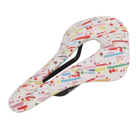 Sykkel Sadel Lær Myk Dobbel Spor Sete Rør Terrengsykkel Hul Sete Pute For Sykling Hvit