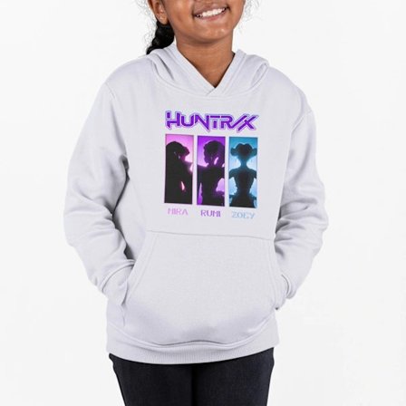 K-Pop Demon Hunters Hættetrøjer Askegrå Huntrix (Mira, Rumi & Zoey) Lev. 2-5 dage 450 156