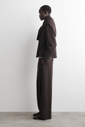 COS Women's Joggers A Gamba Larga In Cotone in Marrone