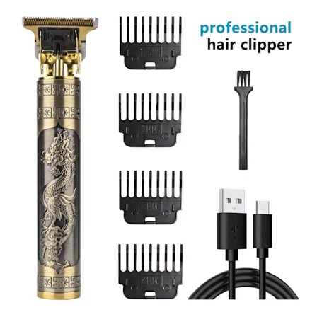 Hårklipper med tilbehør oppladbar Gull
