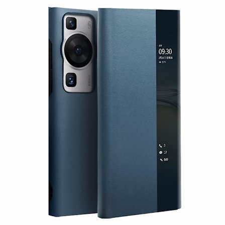 Qialino för Huawei P60 / P60 Pro Phone case i äkta koläder Smart Sleep Wake-up View Window Cover