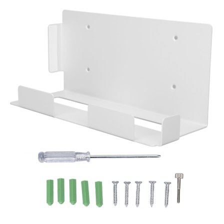 Väggfäste för spelkonsol i metall, vit, för PS5-konsol med skruvmejsel och skruvar