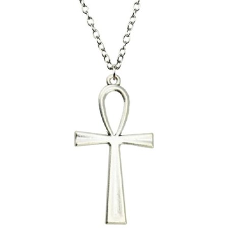 Necklace - Ankh - Long Chain - Silver