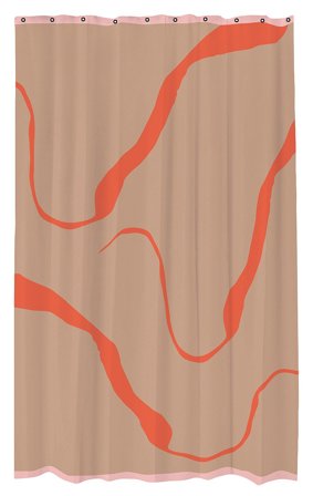 Mette Ditmer Shower Curtain Latte / Orange, Tøj & Bolig, Badeværelsestilbehør, Badeforhæng