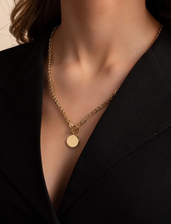 SNÖ of Sweden Essential Coin Pendant Neck 60 Plain G - 60 Cm - Gold - 60 CM