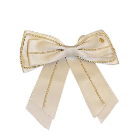 Helmijousi hiuspinni strassilla, flanelli kevätjousi hiuspinni pääpanta poninhäntäpinni naisille (Beige)