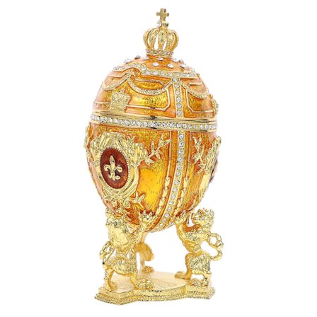 Pynt Gaver Påske Egg Antik Ring Bokser Ring Display Holder Hengslet Smykkeboks Faberge Egg Nipsgjenstand Boks Påskegave Bokser
