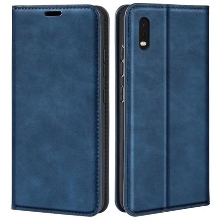 Til Samsung Galaxy Xcover Pro PU Læder TPU Case Stand Magnetic Skin Touch Flip Wallet Phone Cover Blue