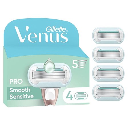 Gillette Venus Pro Smooth Sensitive Barberblade 4ct, Skincare, Hårfjerning, Skrabere & Blade