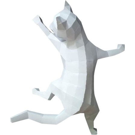 1 stk. 3D Papirdyr Papirkunst Byggesæt Kat Origami Papir