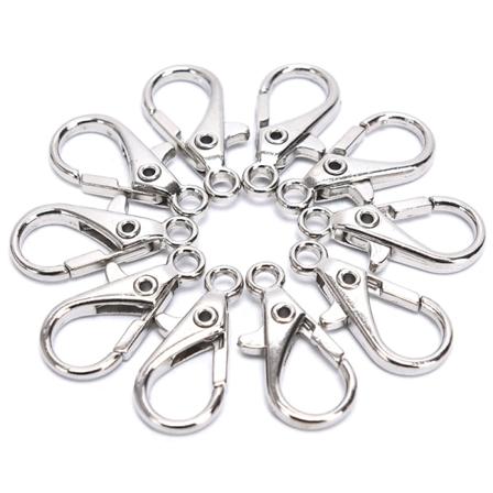 10st Diy 23mm Silver Hummerlås Krok Nyckelring Nyckelring Juvel