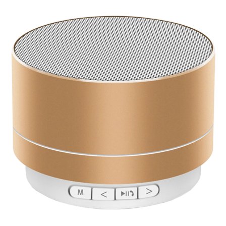 Rund Mini Bluetooth Højttaler Guld