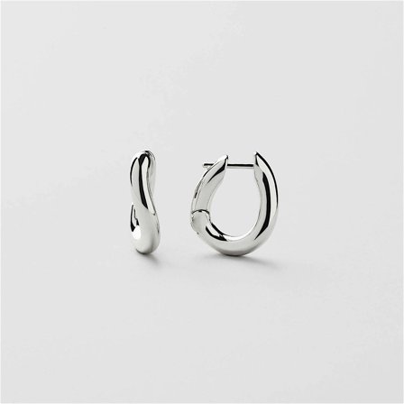 Wavy Hoops - Örhängen - SILVERPLÄTERAD MÄSSING - Safira