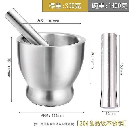 Mørtel og Støder i Rustfrit Stål - Krydderi- og Hvidløgskværn