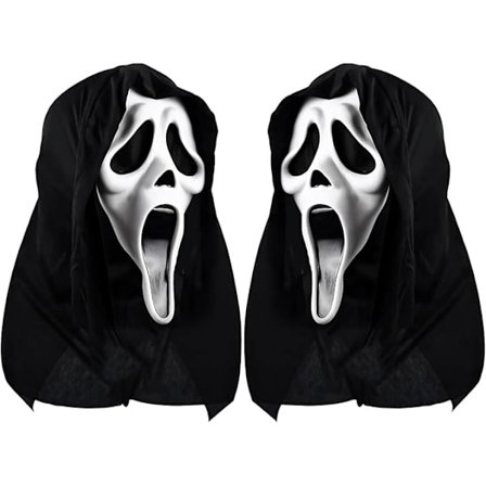 Halloween-kauhumaski, Scream-maski, Ghostface, pelottava elokuva lapsille ja aikuisille, sopii kummitustaloihin, teemajuhliin ja roolileikkeihin