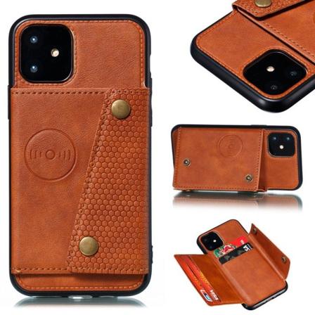 TG iPhone 11 - Praktisk Lommebok-Etui (RETRO) Lys Brun