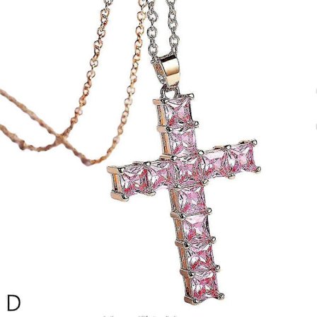 Neutral krystal vedhæng halskæde med legeringskæde og zirkon