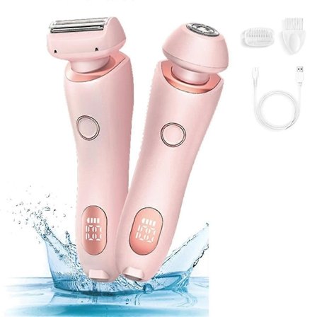 Epilator Smertfri Hårfjerning Hjemme 2 i 1 Elektrisk Barbermaskine Barberblade til Kvinder Bikini Trimmer til Pubi